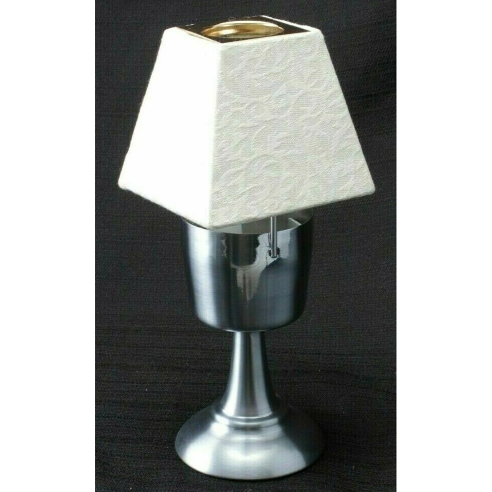 Ambria Votive Candle Holder Table Lamp With Cream Colored Shade 7.5 Inches Tall